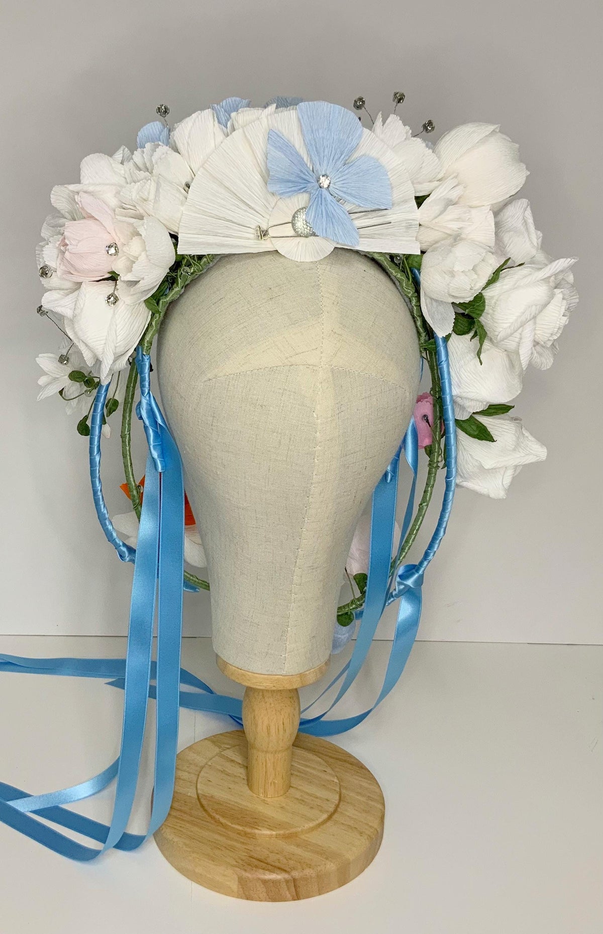 Flower Headpiece-Flower Crown-Fascinator-Bridgerton Inspired Headpiece-Hair Accessory-Bridal Crown-Wedding Crown-Lolita Hair Accessory