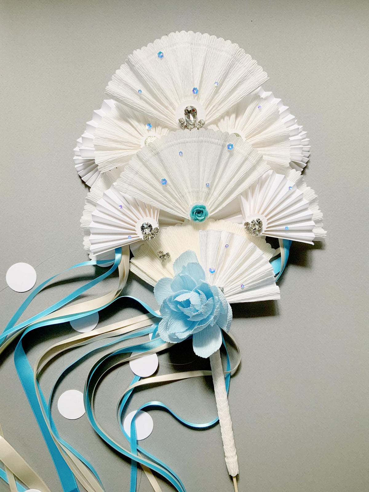Wedding Fan-Bridal Fan-Wedding Bouquet-Lolita Accessory-Paper Flowers-Custom Bouquet