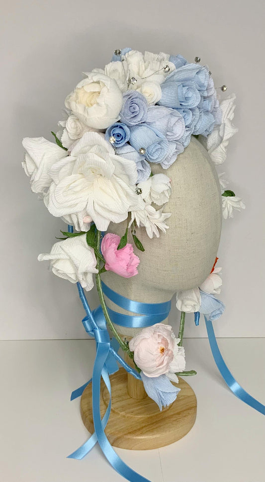 Flower Headpiece-Flower Crown-Fascinator-Bridgerton Inspired Headpiece-Hair Accessory-Bridal Crown-Wedding Crown-Lolita Hair Accessory