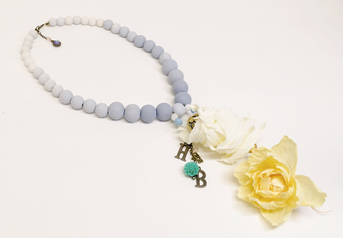 Graduation Lei-Beaded Crepe Paper Rose Petal and Bloom Lei-Wedding Lei-Birthday Lei-Paper Flower Lei