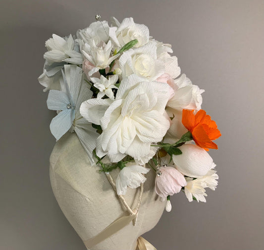 Hair Accessories-Bridgerton Inspired Headpiece-Kentucky Derby Fascinator-Fascinator-Flower Headpiece-Wedding Tiara-Bridal Crown-Flower Crown