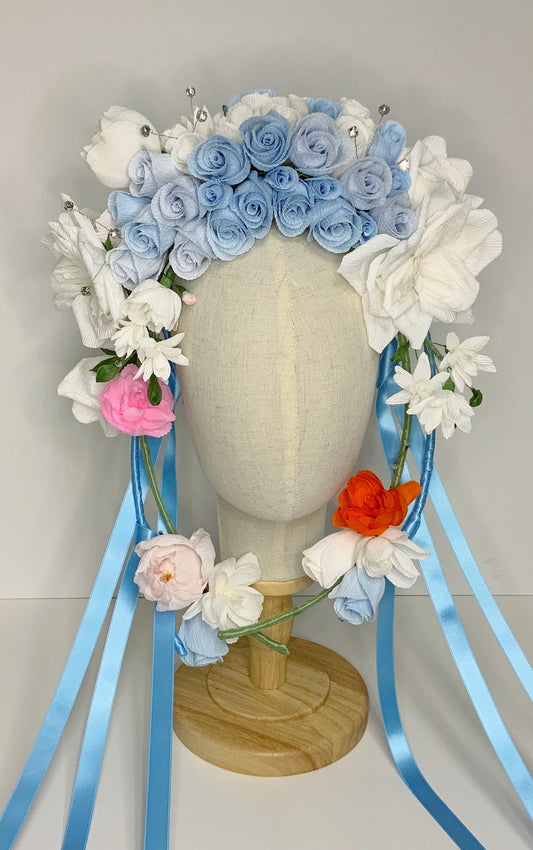Flower Headpiece-Flower Crown-Fascinator-Bridgerton Inspired Headpiece-Hair Accessory-Bridal Crown-Wedding Crown-Lolita Hair Accessory