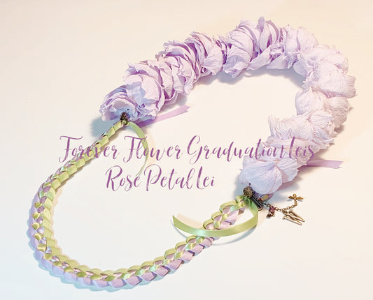 Leis-Crepe Paper Rose Petal and Ribbon Lei-Graduation Lei-Wedding Lei-Birthday Lei-Paper Flowers