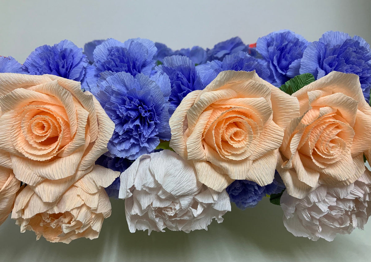 Handcrafted Crepe Paper Flower Bouquet – Custom Wedding Decor