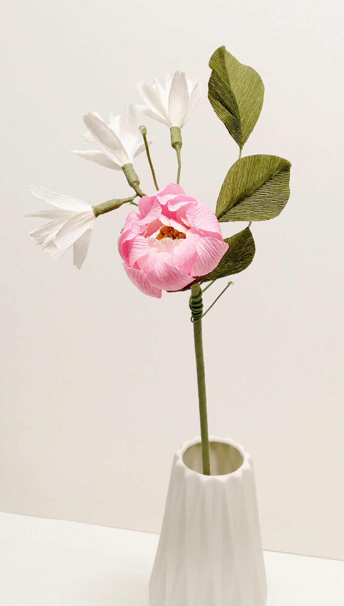 Peony Bud and Bloom-Peony-Crepe Paper Flower-Paper Flower-Wedding Flowers-Bridal Bouquet-Gifts-Paper Anniversary