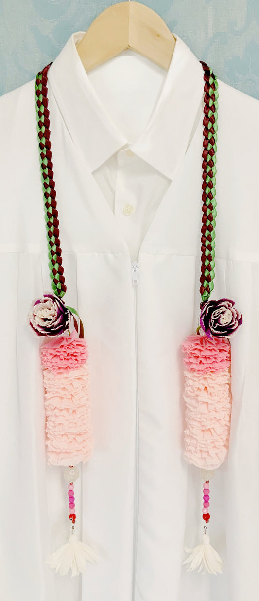Crepe Paper Flower Ribbon Lei-Graduation Lei-Wedding Lei-Birthday Lei