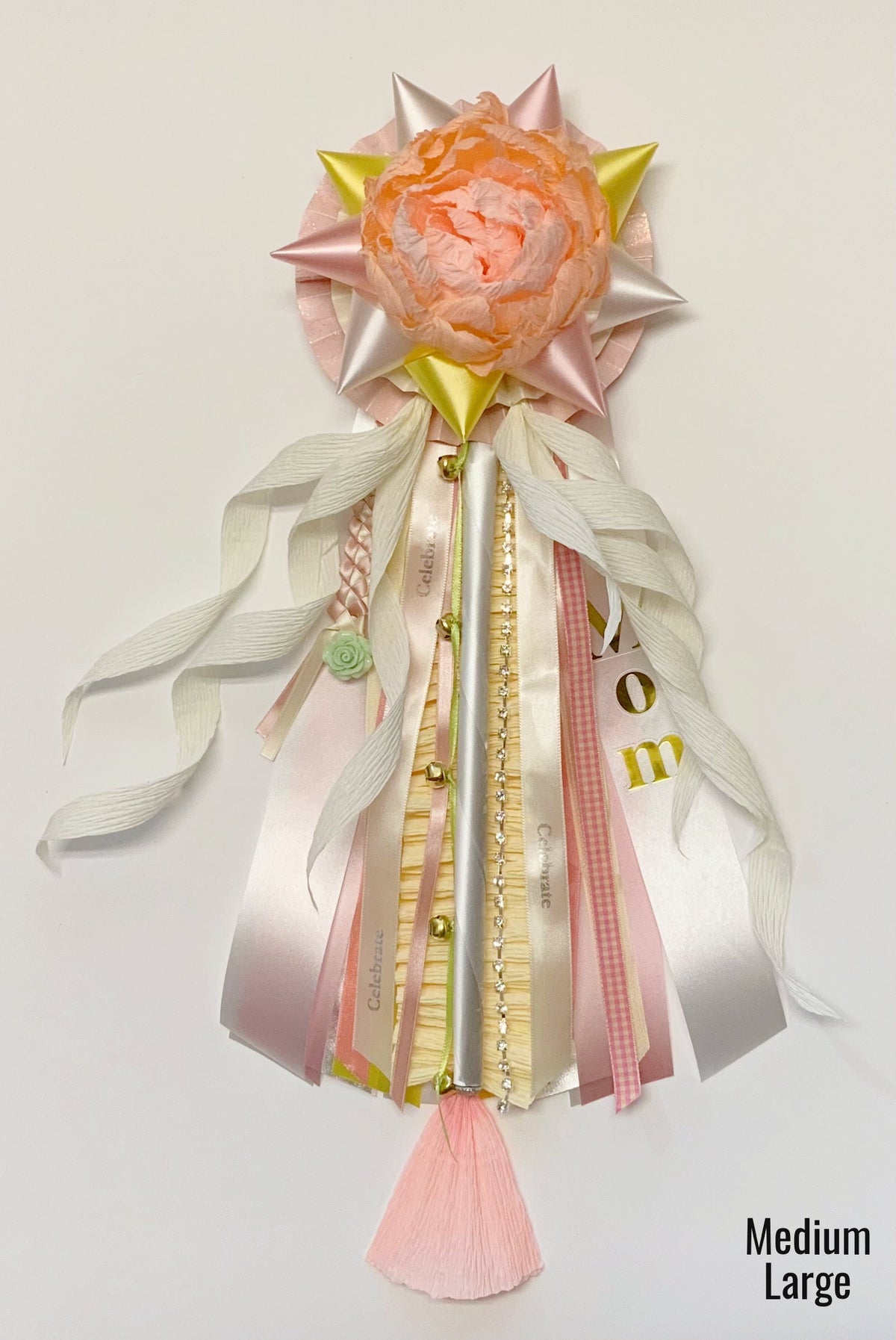 Crepe Paper Rose Birthday Corsage Pin, Handmade Celebration Mum