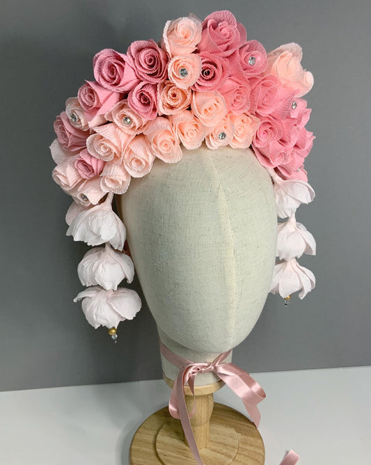 Bridgerton Insipired Headpiece-Kentucky Derby Fascinator-Fascinator-Flower Headband-Wedding Tiara-Bridal Crown-Flower Crown