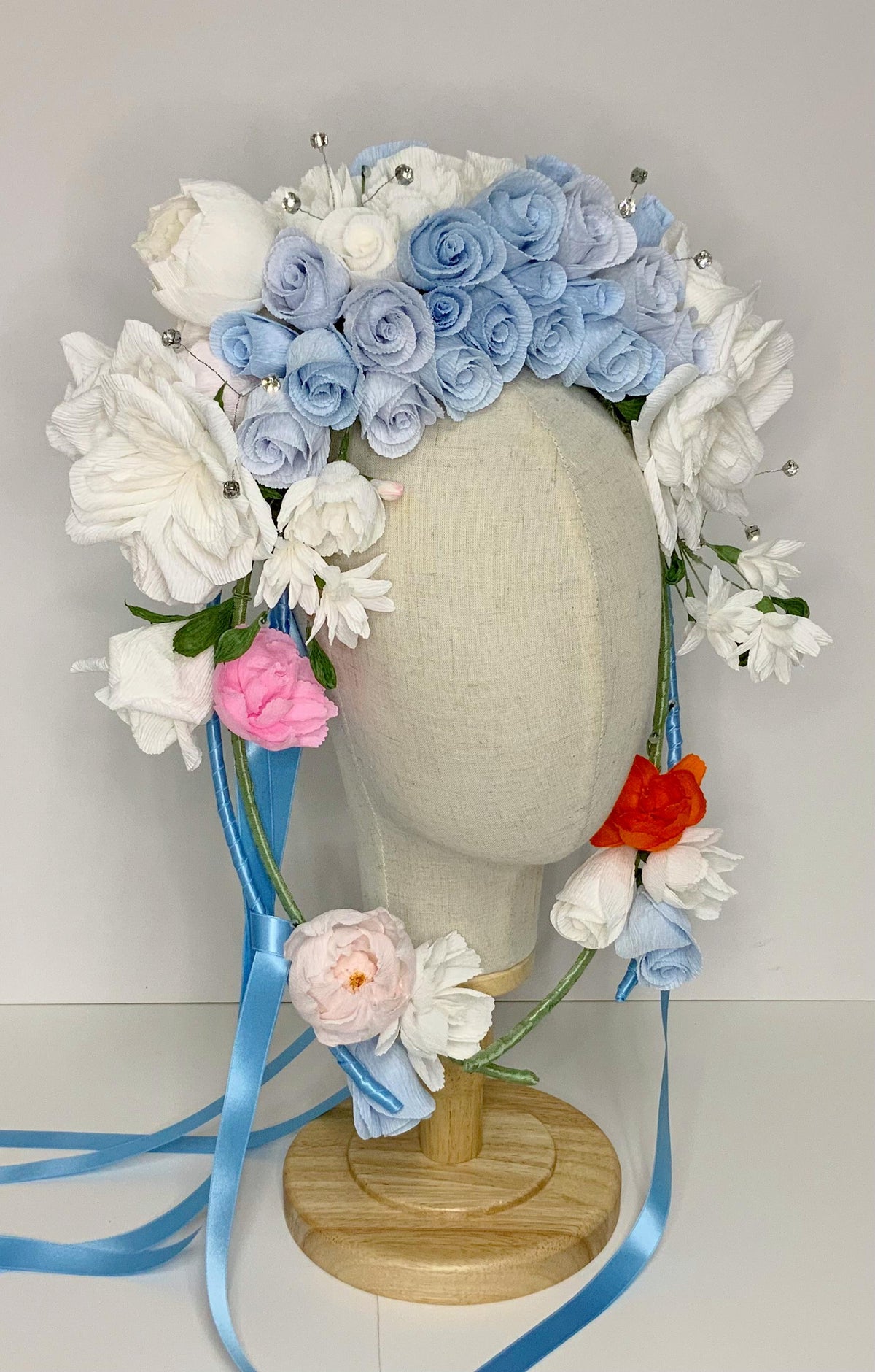 Flower Headpiece-Flower Crown-Fascinator-Bridgerton Inspired Headpiece-Hair Accessory-Bridal Crown-Wedding Crown-Lolita Hair Accessory