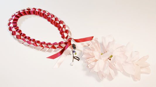 Graduation Lei-Birthday Lei-Custom Flower and Ribbon Leis-Crepe Paper Flower Leis-Ribbon Leis