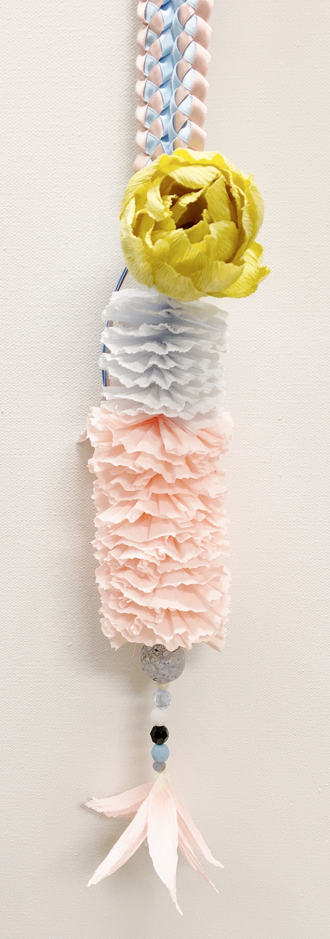 Graduation Lei-Crepe Paper Flower Ribbon Lei-Wedding Lei-Birthday Lei-Paper Flowers- Lei