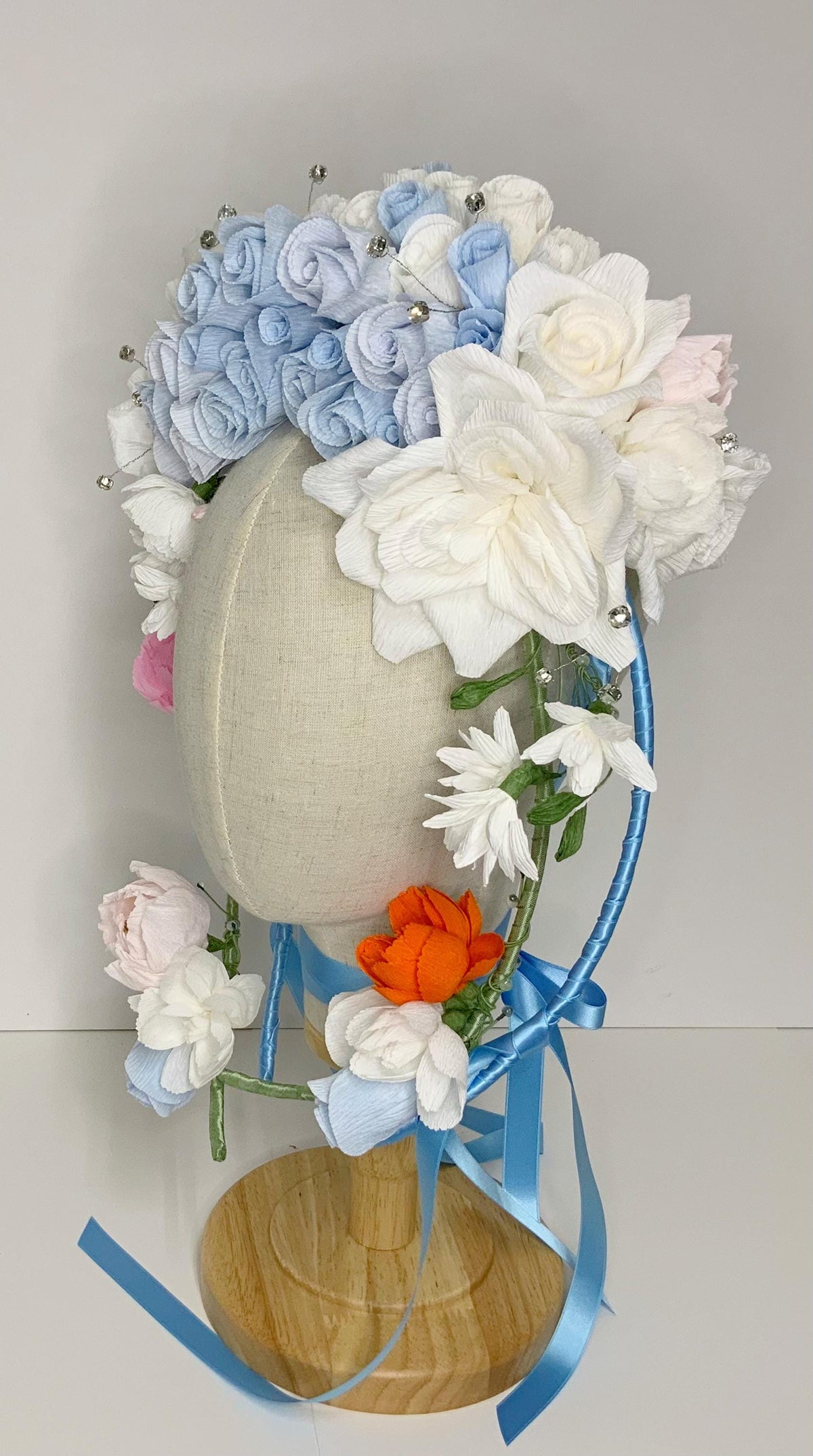 Flower Headpiece-Flower Crown-Fascinator-Bridgerton Inspired Headpiece-Hair Accessory-Bridal Crown-Wedding Crown-Lolita Hair Accessory