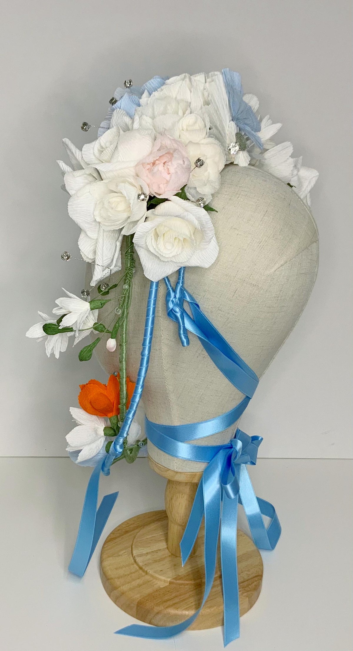 Flower Headpiece-Flower Crown-Fascinator-Bridgerton Inspired Headpiece-Hair Accessory-Bridal Crown-Wedding Crown-Lolita Hair Accessory