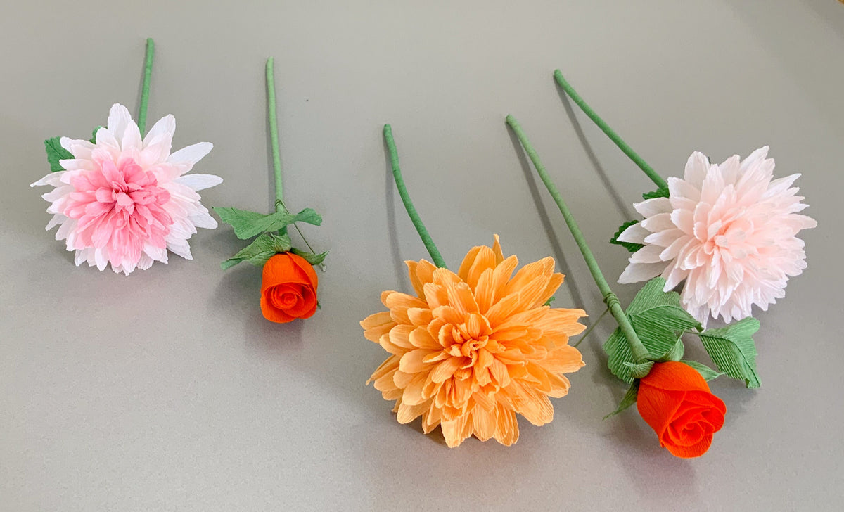Handcrafted Crepe Paper Flower Bouquet – Custom Wedding Decor