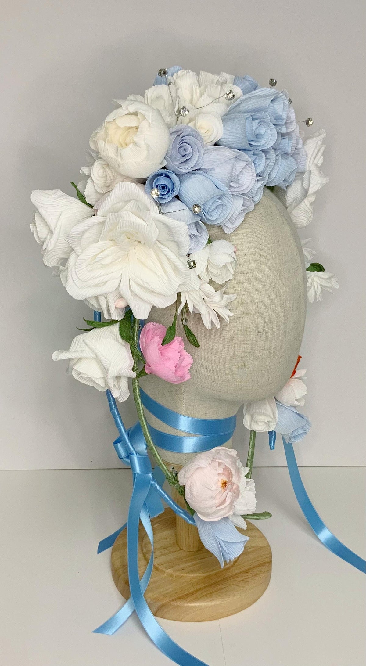 Flower Headpiece-Flower Crown-Fascinator-Bridgerton Inspired Headpiece-Hair Accessory-Bridal Crown-Wedding Crown-Lolita Hair Accessory