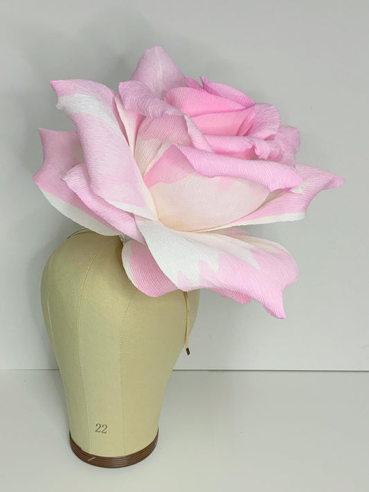 Rose Fascinator-Paper Flowers-Crepe Paper Flower Hat-Flower Headpiece-Rose Headband-Hair Accessories-Frida Khalo Headband-Fascinator