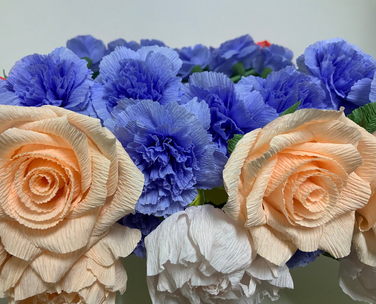 Handcrafted Crepe Paper Flower Bouquet – Custom Wedding Decor