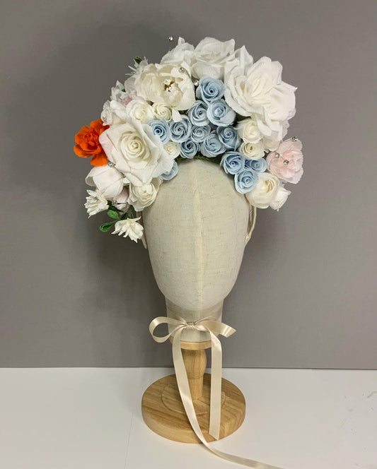 Hair Accessories-Bridgerton Inspired Headpiece-Kentucky Derby Fascinator-Fascinator-Flower Headpiece-Wedding Tiara-Bridal Crown-Flower Crown