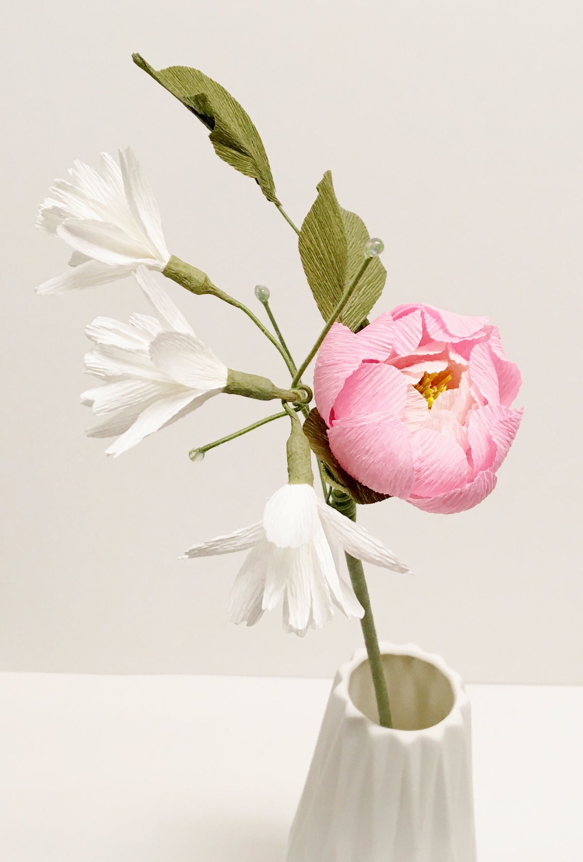 Peony Bud and Bloom-Peony-Crepe Paper Flower-Paper Flower-Wedding Flowers-Bridal Bouquet-Gifts-Paper Anniversary
