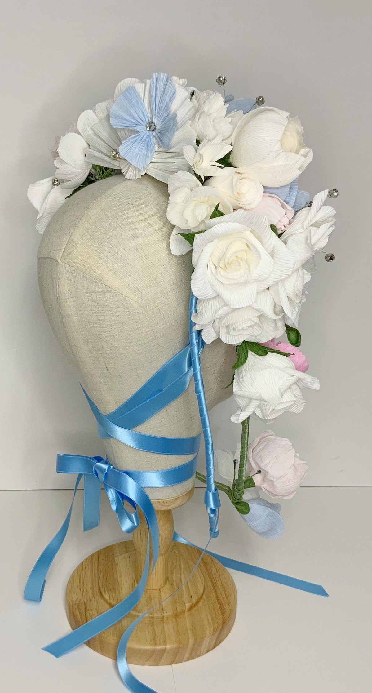 Flower Headpiece-Flower Crown-Fascinator-Bridgerton Inspired Headpiece-Hair Accessory-Bridal Crown-Wedding Crown-Lolita Hair Accessory