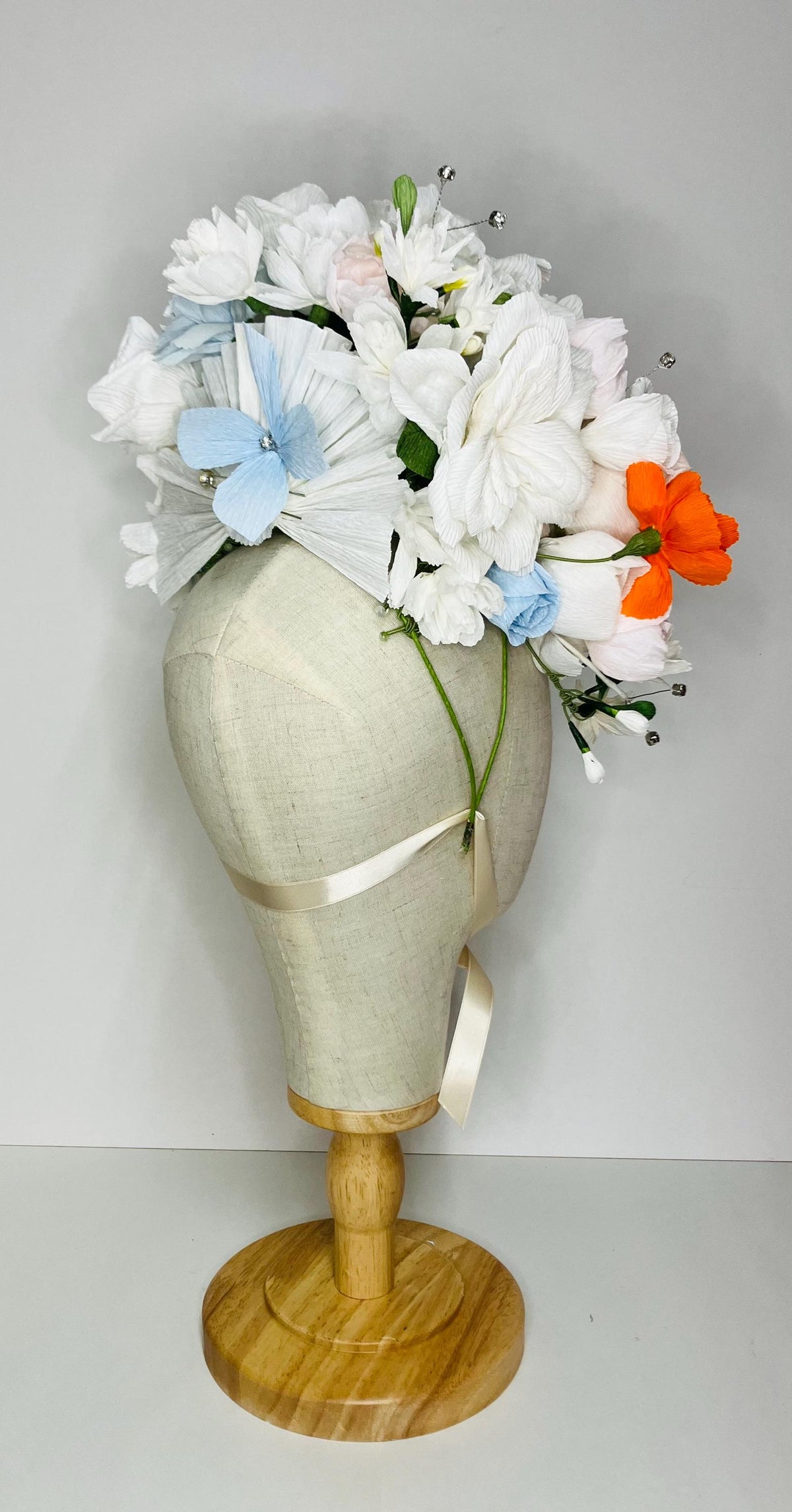 Hair Accessories-Bridgerton Inspired Headpiece-Kentucky Derby Fascinator-Fascinator-Flower Headpiece-Wedding Tiara-Bridal Crown-Flower Crown