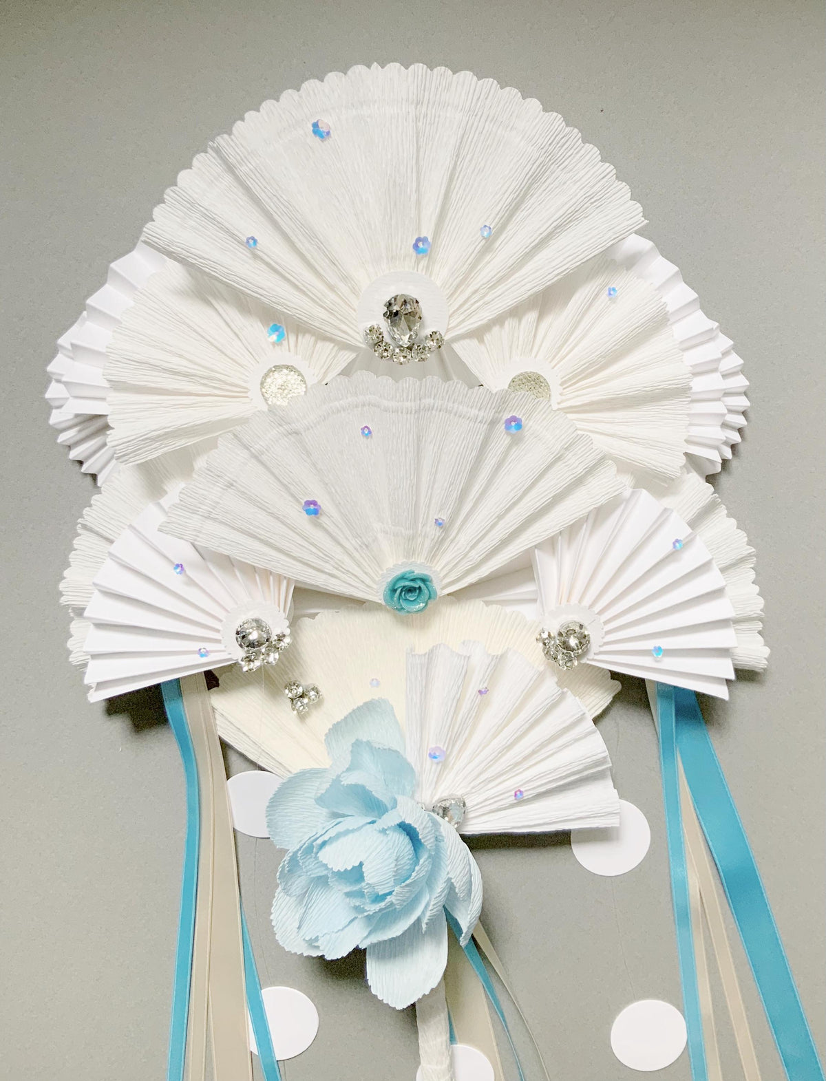 Wedding Fan-Bridal Fan-Wedding Bouquet-Lolita Accessory-Paper Flowers-Custom Bouquet