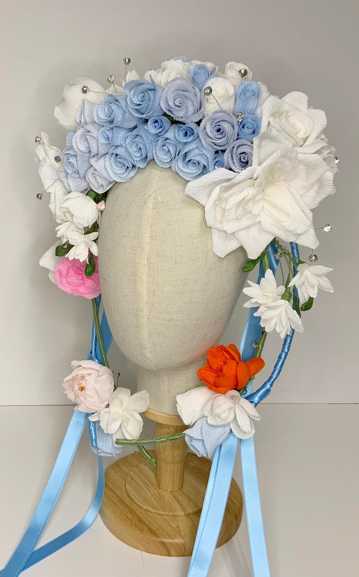Flower Headpiece-Flower Crown-Fascinator-Bridgerton Inspired Headpiece-Hair Accessory-Bridal Crown-Wedding Crown-Lolita Hair Accessory