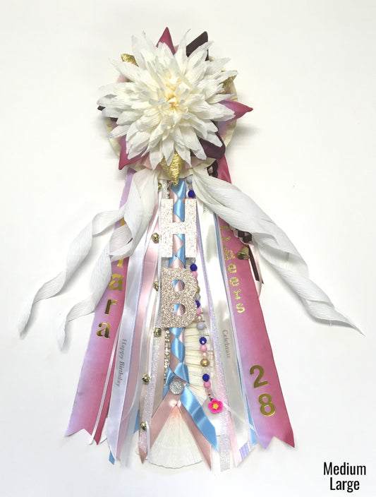 Crepe Paper Rose Birthday Corsage Pin, Handmade Celebration Mum